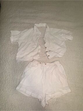 Love Notes White Gauze High-Waist Shorts